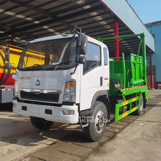 Cheap Price HOWO Rear Loader Garbage Truck with Swing Arm Collection System