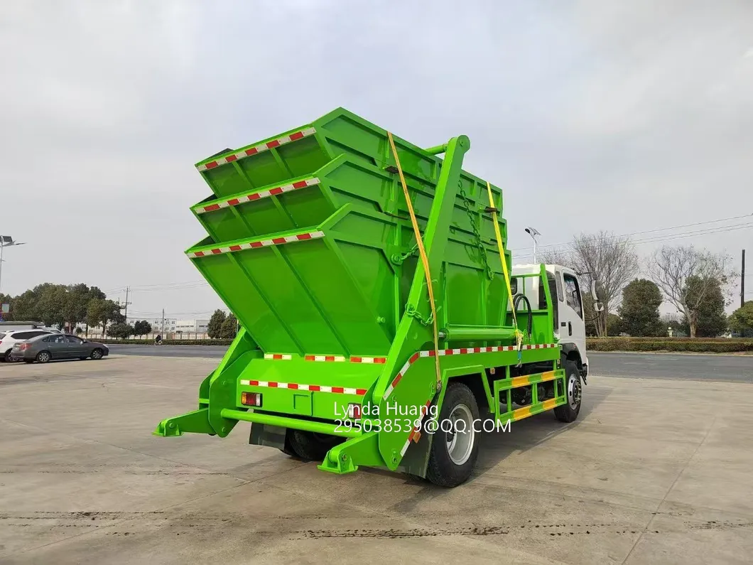 Cheap Price HOWO Rear Loader Garbage Truck with Swing Arm Collection System